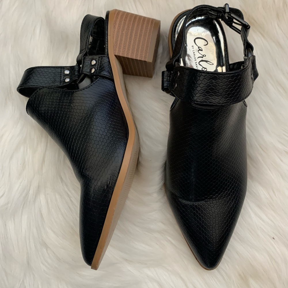 Carlos by Carlos Santana Black Mules with Brown Heel